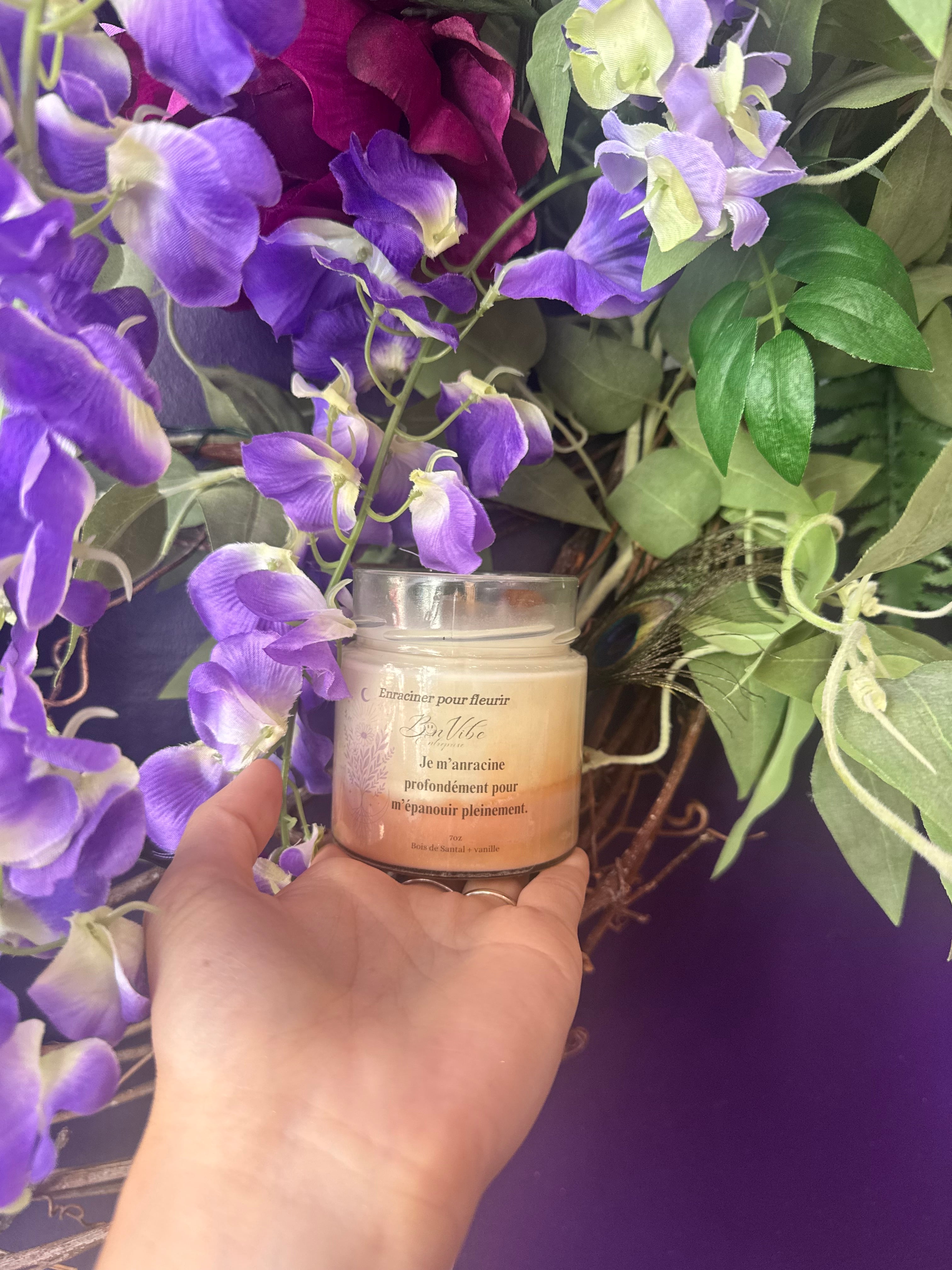 Bougie Enraciner pour Fleurir